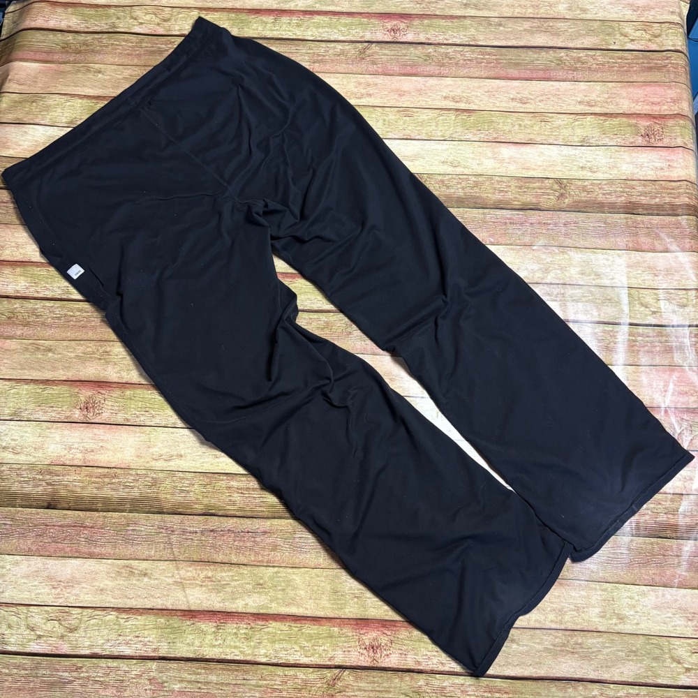 Vuori Black Wide Leg Performance Pants Seam Detail Pockets Large No Drawstring